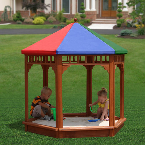 Gorilla Playsets PlayZeeBo 5' Hexagon Sandbox with Cover & Reviews